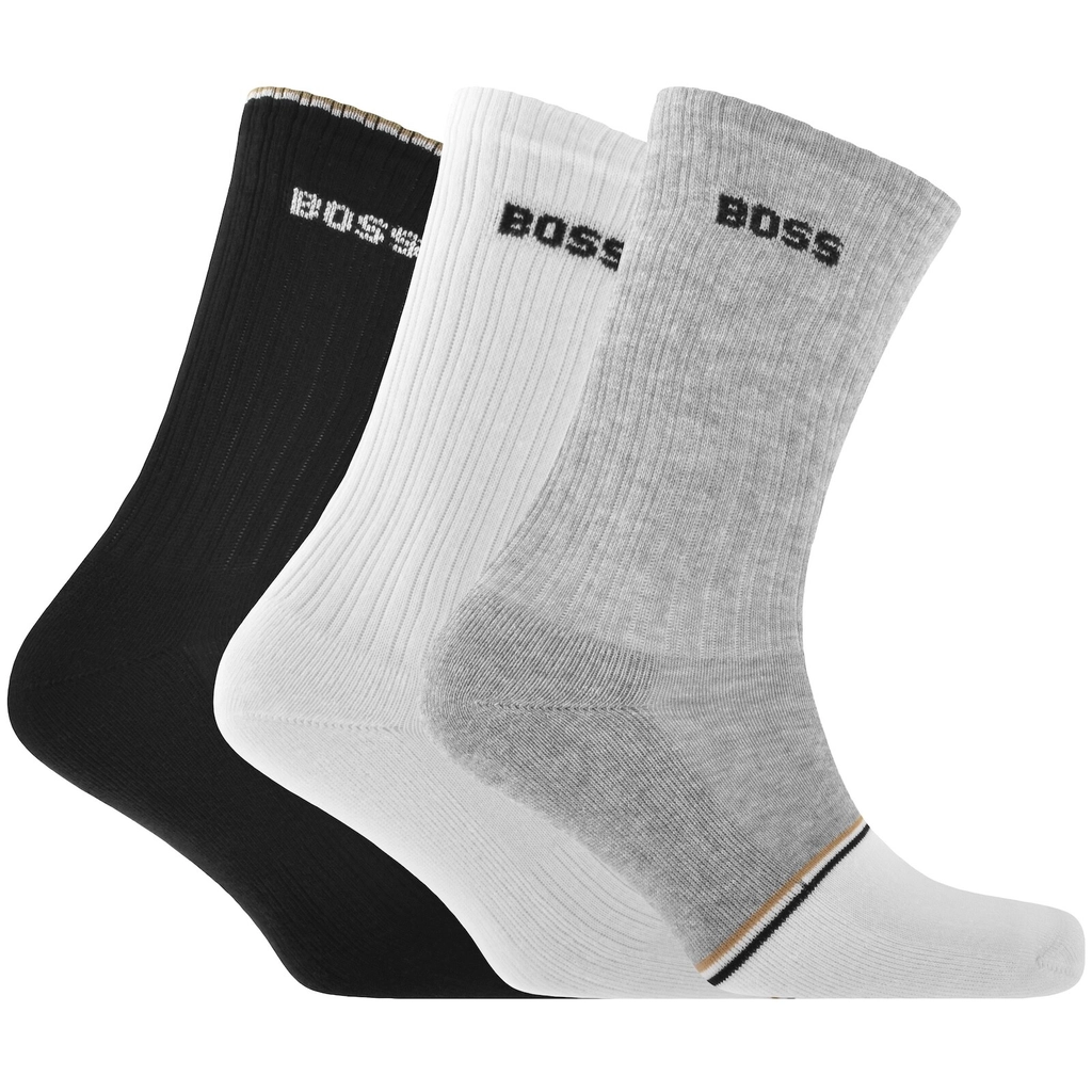 Hugo Boss BOSS 3 Pack Logo Quarter Socks
